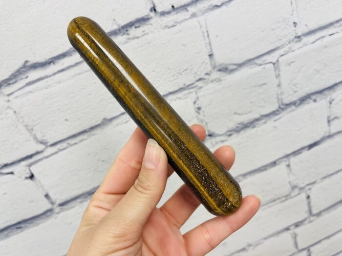 6" Tiger Eye Crystal Massage Wand, Stone of Protection, Metaphysical Healing Tool