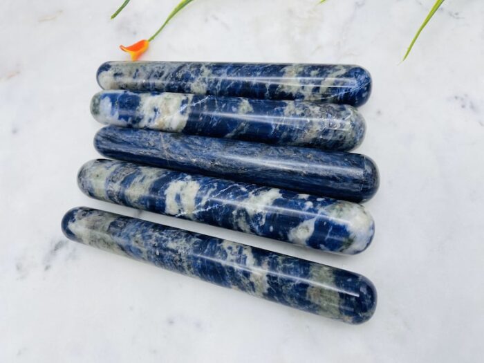 6" Sodalite Wand, Blue Sodalite Crystal Massage Wand, Healing Crystal & Stone, Third Eye Chakra