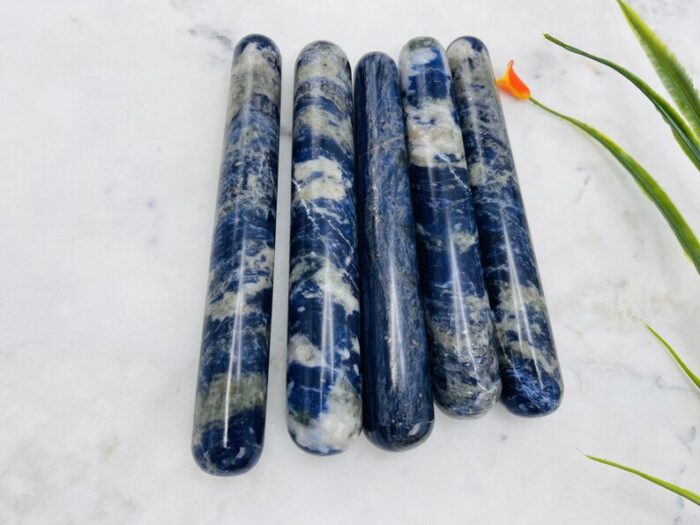 6" Sodalite Wand, Blue Sodalite Crystal Massage Wand, Healing Crystal & Stone, Third Eye Chakra