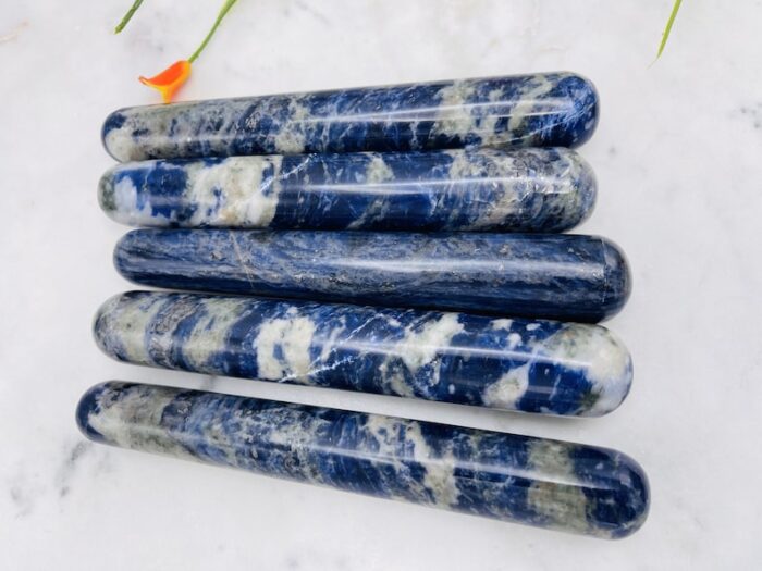 6" Sodalite Wand, Blue Sodalite Crystal Massage Wand, Healing Crystal & Stone, Third Eye Chakra