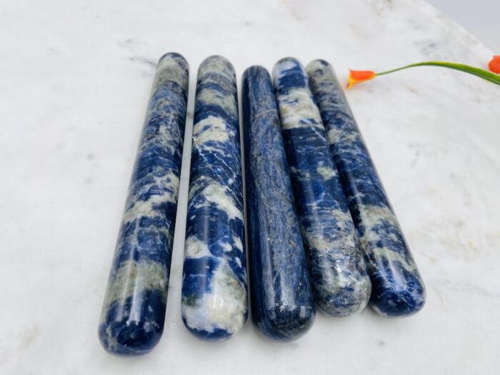 6" Sodalite Wand, Blue Sodalite Crystal Massage Wand, Healing Crystal & Stone, Third Eye Chakra