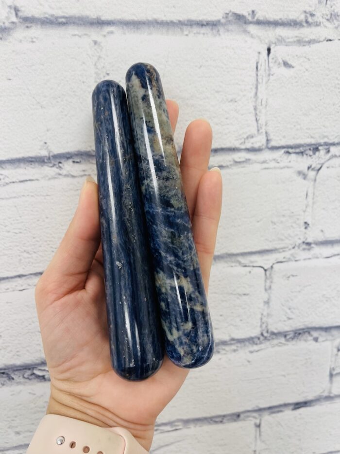 6" Sodalite Wand, Blue Sodalite Crystal Massage Wand, Healing Crystal & Stone, Third Eye Chakra