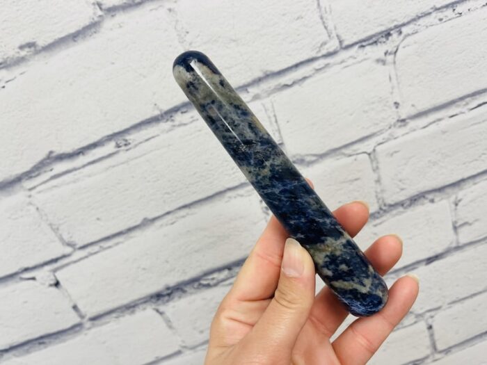 6" Sodalite Wand, Blue Sodalite Crystal Massage Wand, Healing Crystal & Stone, Third Eye Chakra