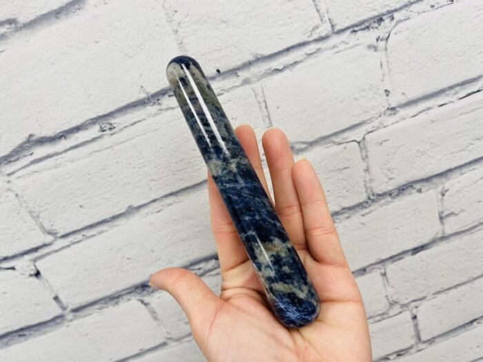 6" Sodalite Wand, Blue Sodalite Crystal Massage Wand, Healing Crystal & Stone, Third Eye Chakra