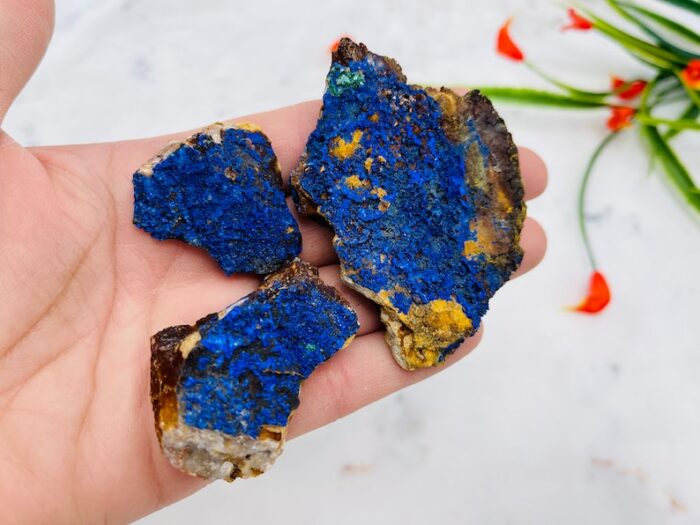 Azurite Raw Crystal Stones Specimen with Malachite, Wholesale Bulk Lot