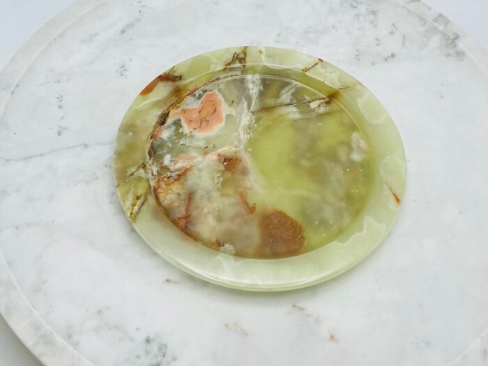 Banded Green Onyx Round Serving Plate, Detergent Safe & Easy to Clean, 10"