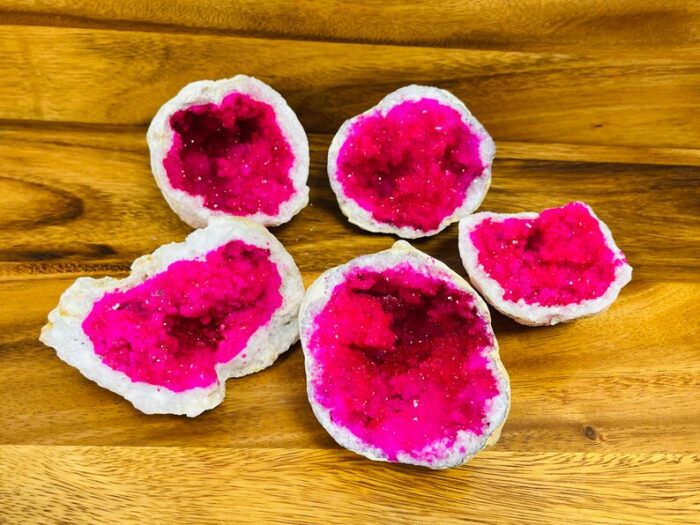 Dyed Crystal Quartz Geode, Pink Rock Cluster Geode, Quartz In Rock Formation, Pick your Size