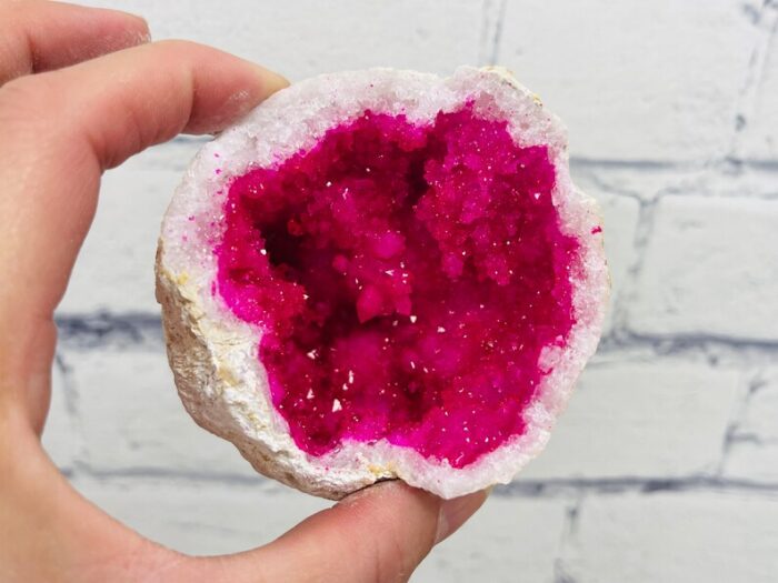 Dyed Crystal Quartz Geode, Pink Rock Cluster Geode, Quartz In Rock Formation, Pick your Size