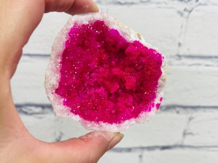 Dyed Crystal Quartz Geode, Pink Rock Cluster Geode, Quartz In Rock Formation, Pick your Size