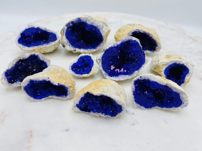 Dyed Crystal Quartz Geode, Purple Rock Cluster Geode, Quartz In Rock Formation, Pick your Size