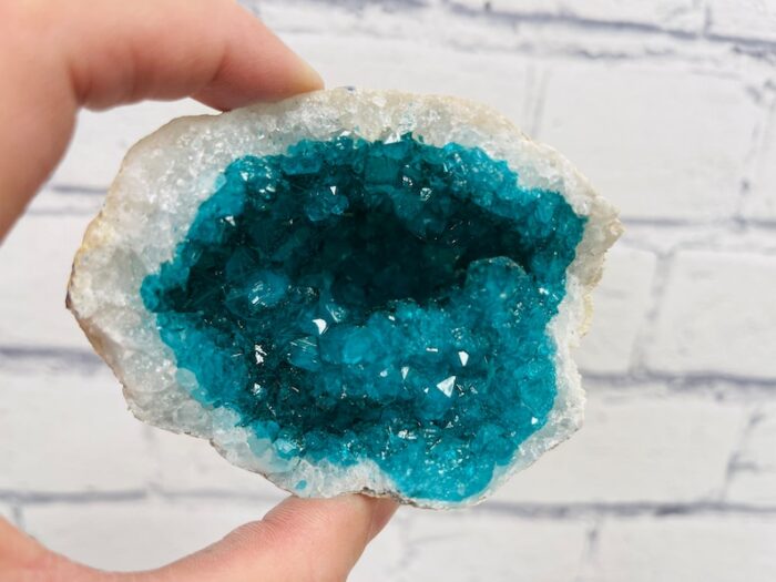 Dyed Crystal Quartz Geode, Turquoise Rock Cluster Geode, Quartz In Rock Formation, Pick your Size