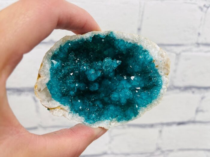 Dyed Crystal Quartz Geode, Turquoise Rock Cluster Geode, Quartz In Rock Formation, Pick your Size