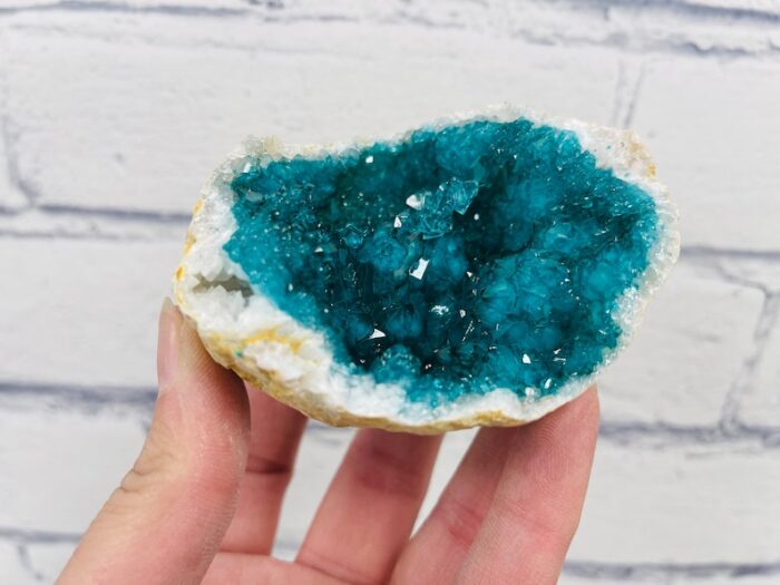 Dyed Crystal Quartz Geode, Turquoise Rock Cluster Geode, Quartz In Rock Formation, Pick your Size