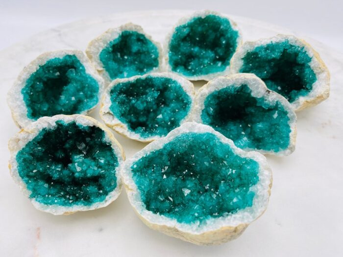 Dyed Crystal Quartz Geode, Turquoise Rock Cluster Geode, Quartz In Rock Formation, Pick your Size