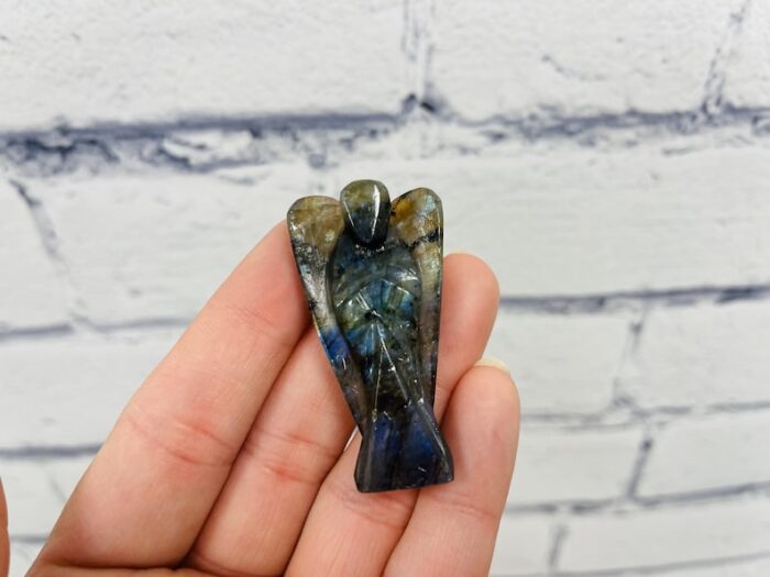 Labradorite Crystal Angel Figurine, Standing Statuette. 1 , 2 & 3 Inch