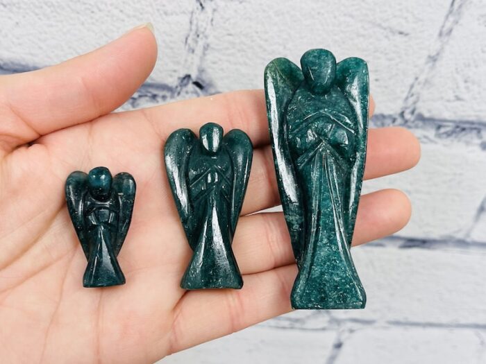 Deep Green Aventurine Angel Figurine, Standing Statuette, 1 , 2 & 3 Inch