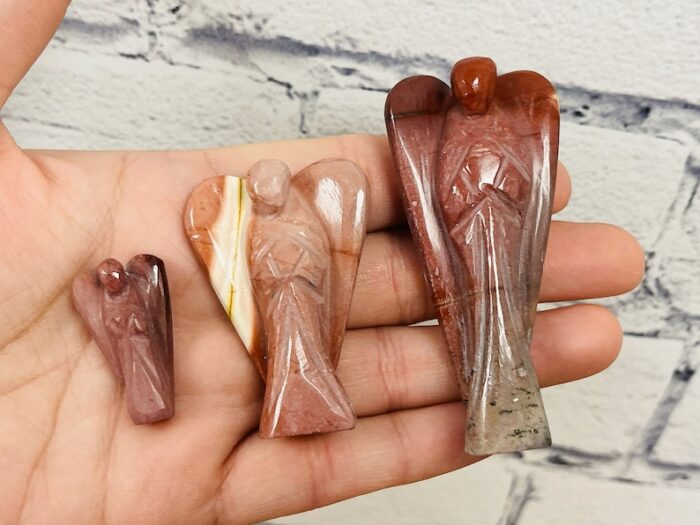 Mookaite Jasper Angel Figurine, Standing Statuette. 1 , 2 & 3 Inch