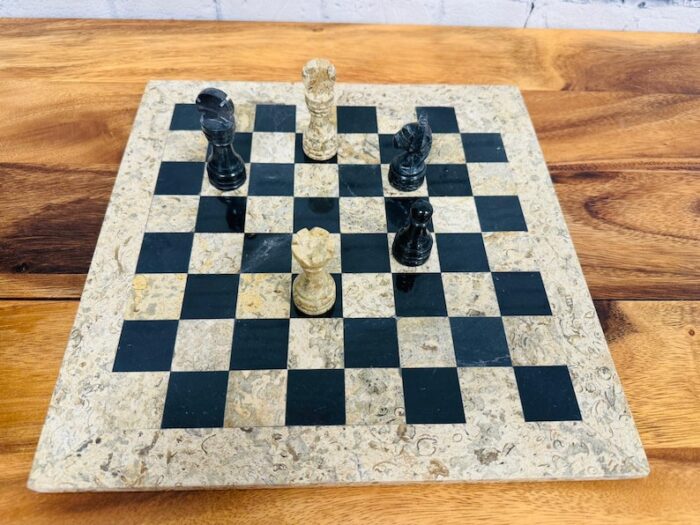 Marble Chess Set, Chess Board with Hand Carved Chess Pieces & Fancy Velvet Gift Box, 12 x 12 inch