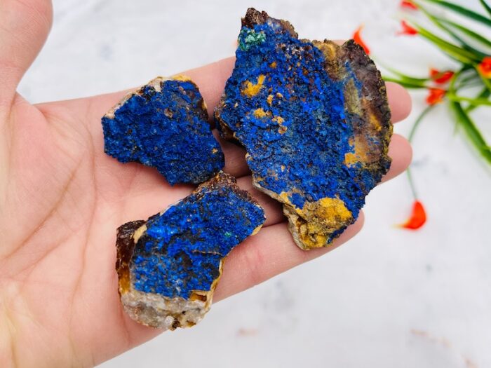 Azurite Raw Crystal Stones Specimen with Malachite, Wholesale Bulk Lot