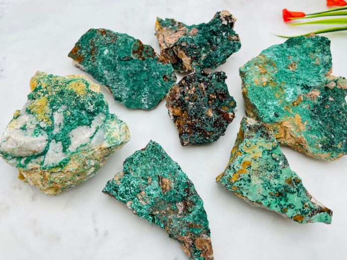 Malachite Raw Crystal Stones Specimen, Wholesale Bulk Lot