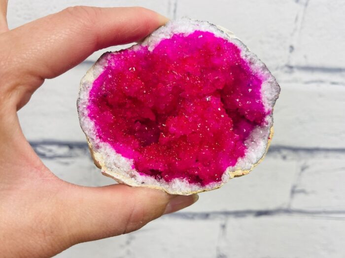 Dyed Crystal Quartz Geode, Pink Rock Cluster Geode, Quartz In Rock Formation, Pick your Size