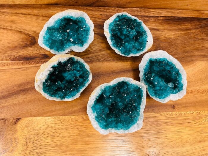 Dyed Crystal Quartz Geode, Turquoise Rock Cluster Geode, Quartz In Rock Formation, Pick your Size