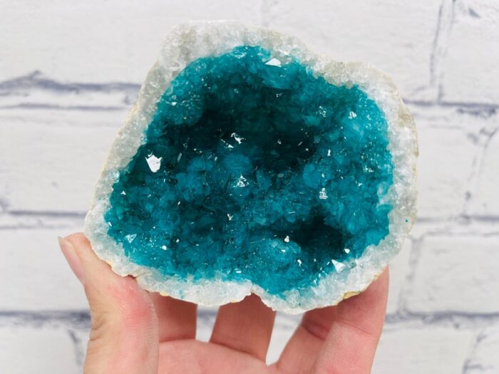 Dyed Crystal Quartz Geode, Turquoise Rock Cluster Geode, Quartz In Rock Formation, Pick your Size