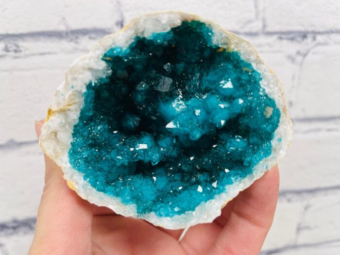 Dyed Crystal Quartz Geode, Turquoise Rock Cluster Geode, Quartz In Rock Formation, Pick your Size