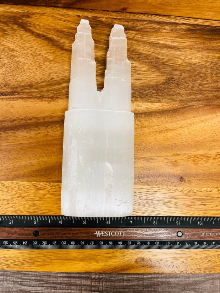 Polished Selenite Crystal Skyscraper Twin Towers, Selenite Healing Crystal Iceberg, 4 inch & 8 inch