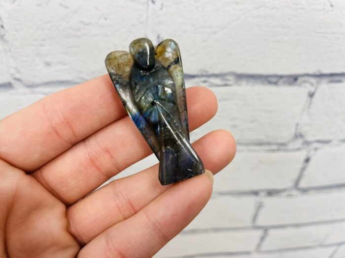 Labradorite Crystal Angel Figurine, Standing Statuette. 1 , 2 & 3 Inch