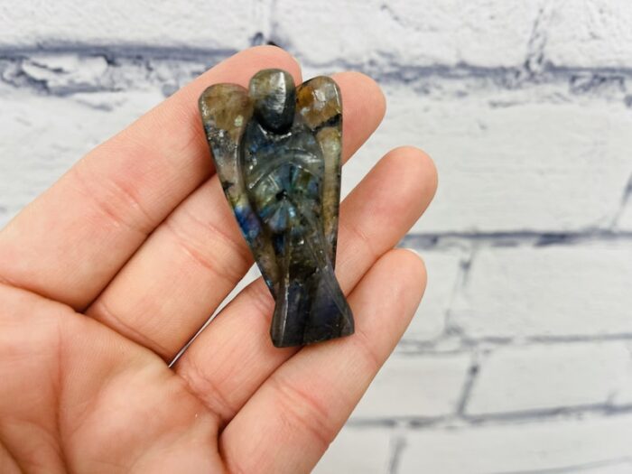 Labradorite Crystal Angel Figurine, Standing Statuette. 1 , 2 & 3 Inch