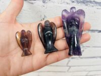 Fluorite Crystal Angel Figurine, Standing Statuette, 1.5, 2, 3 Inch