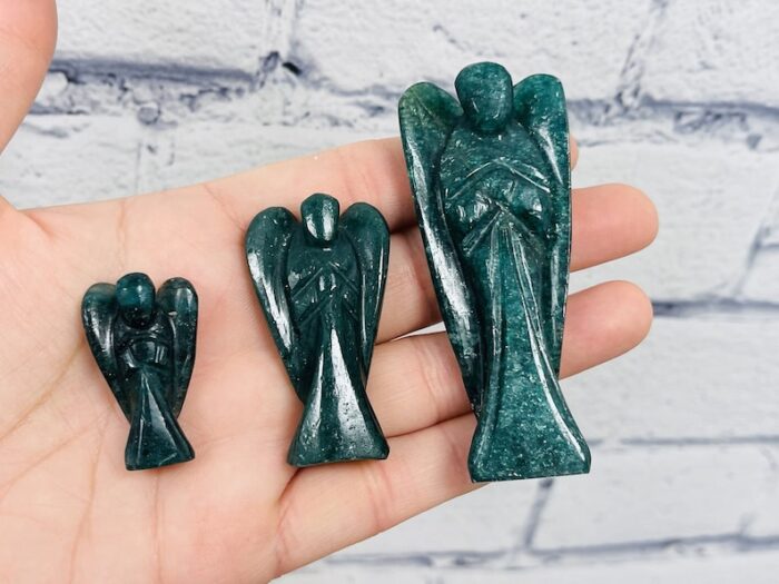 Deep Green Aventurine Angel Figurine, Standing Statuette, 1 , 2 & 3 Inch