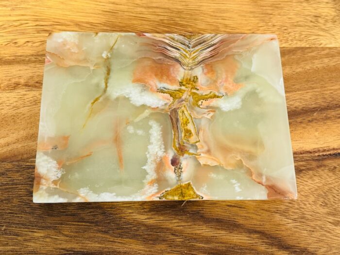 Banded Green Onyx Rectangular Serving Tray, Detergent Safe & Easy to Clean, 7" x 5"