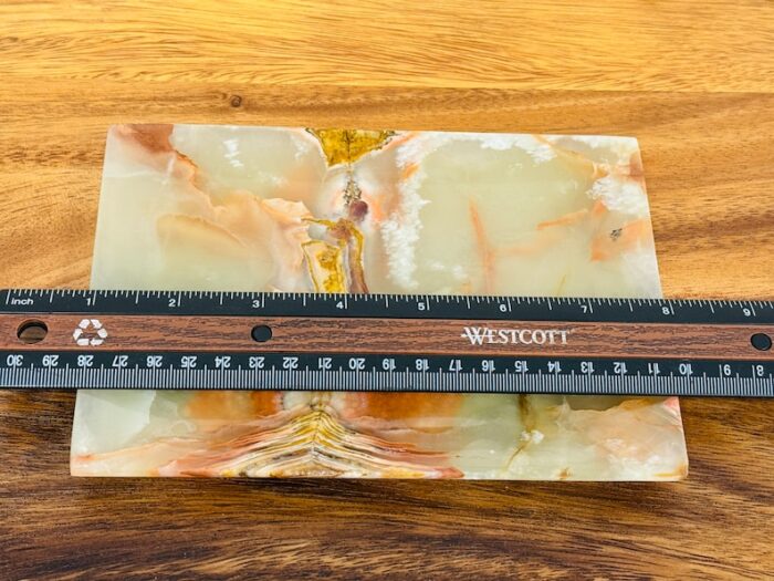 Banded Green Onyx Rectangular Serving Tray, Detergent Safe & Easy to Clean, 7" x 5"