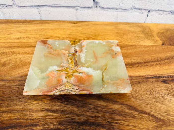 Banded Green Onyx Rectangular Serving Tray, Detergent Safe & Easy to Clean, 7" x 5"